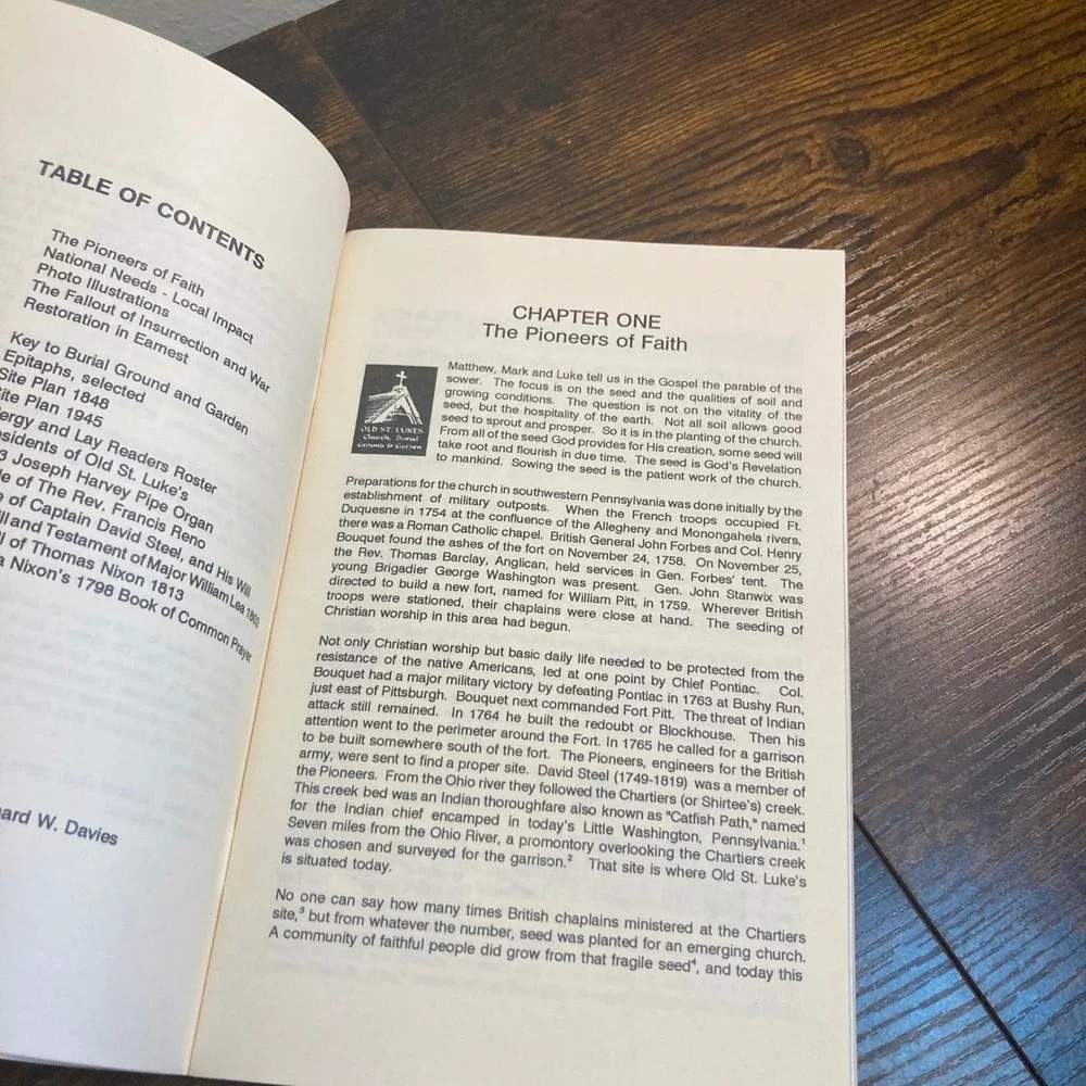 Whiskey Rebellion Revelation Old St Lukes Church History Pittsburgh PA 1996 Book